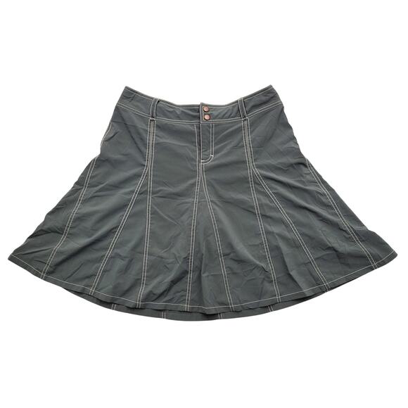 Athleta Dresses & Skirts - Athleta Skort Women's 10 Gray Whatever Flared Double Snap Back Pockets Skirt